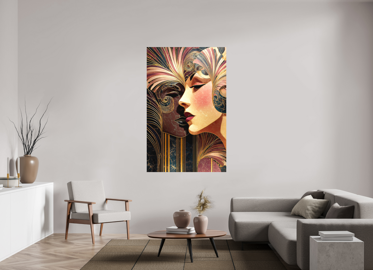 43 x 67.7″, Photo Print on Aluminum Backing Art Deco Women