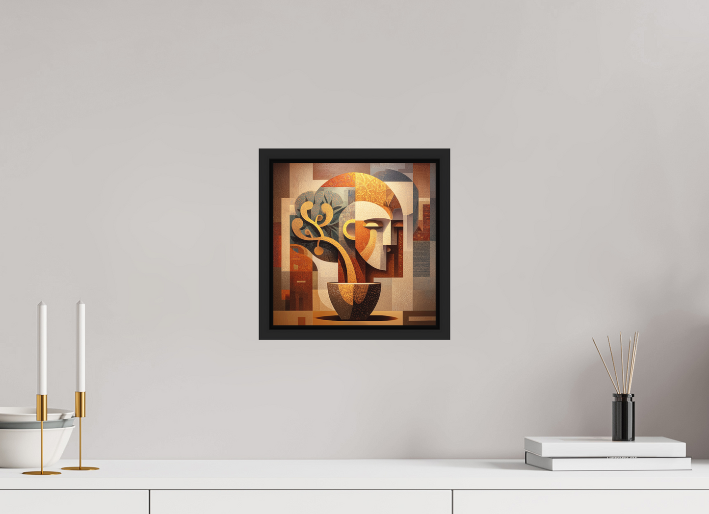 10 x 10″, Photo Print on Aluminum Backing with boarder Abstract Pot Head