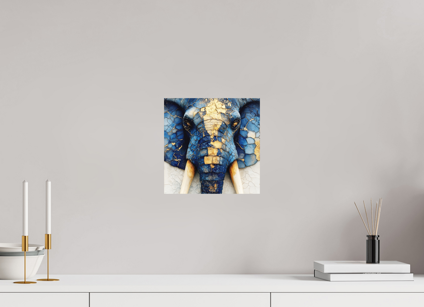 10 x 10″, Photo Print on Aluminum Backing Elephant