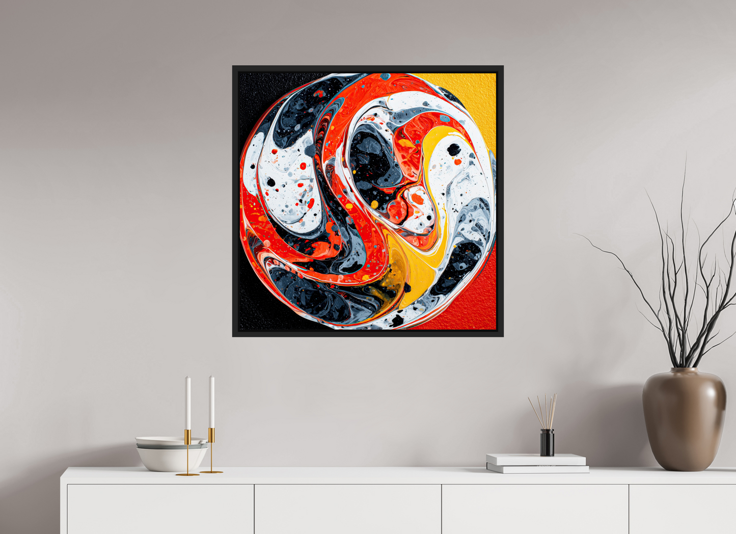 30 x 30″, Fine Art Print on Aluminum Dibond with Boarder Marble