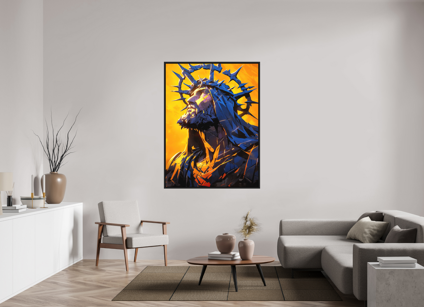 45 x 60″, Photo Print on Aluminum Backing with boarder Jesus