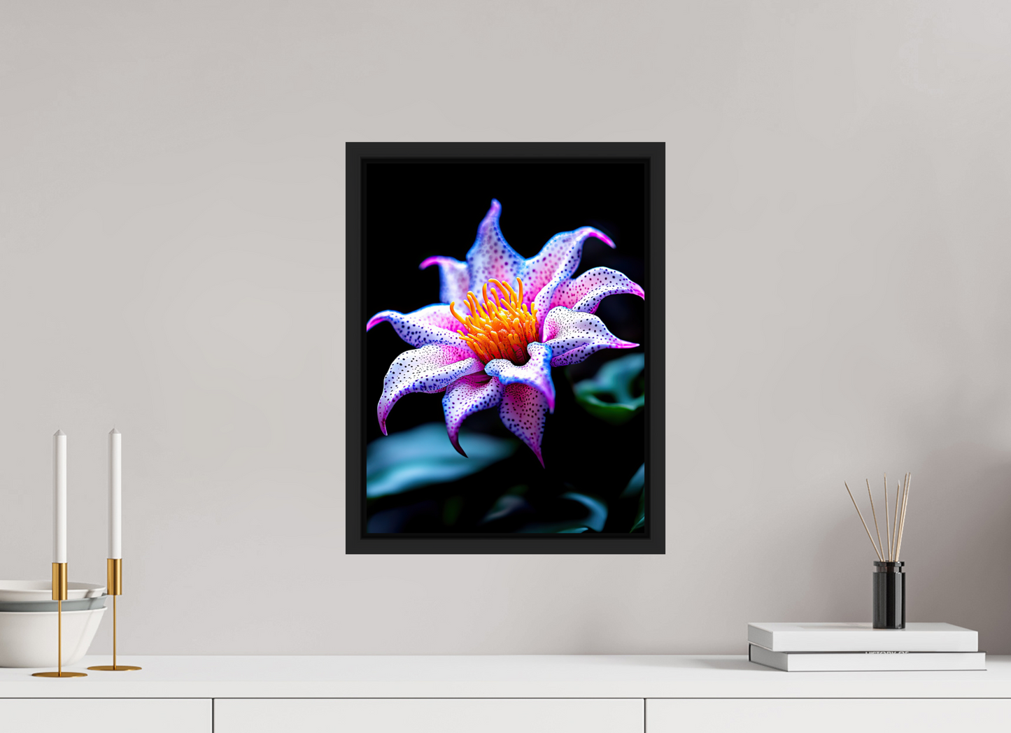 12 x 16″, Fine Art Print on Aluminum Dibond with Boarder Cotton Candy Flower