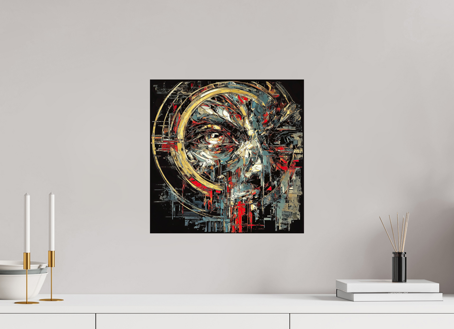 15 x 15″, Fine Art Print On Aluminum Dibond Abstract Male Eye