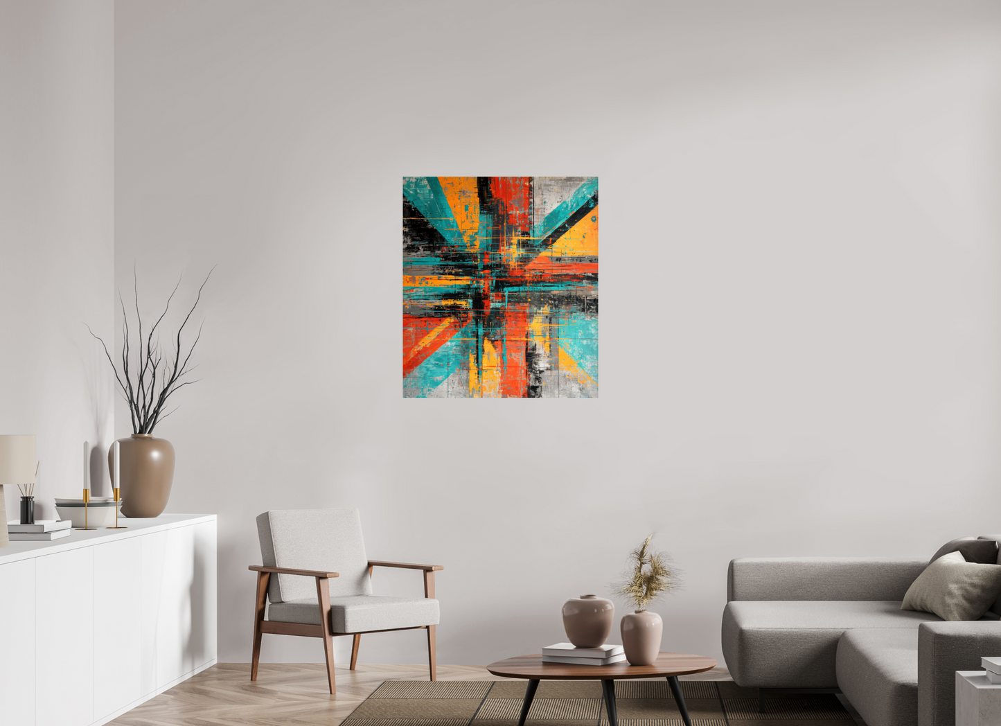 32 x 36.2″, Fine Art Print On Aluminum Dibond Abstract Paint Lines