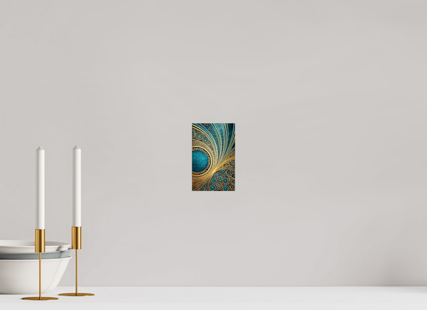 4 x 6.3″, Fine Art Print On Aluminum Dibond Art Deco Teal 2