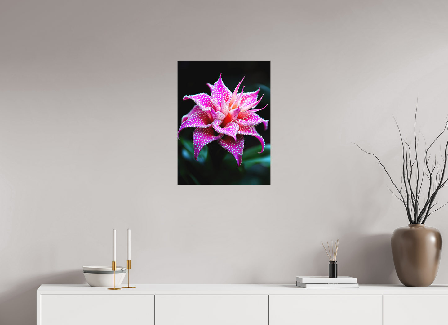 18 x 24″, Photo Print on Aluminum Backing Pink Mushroom Flower