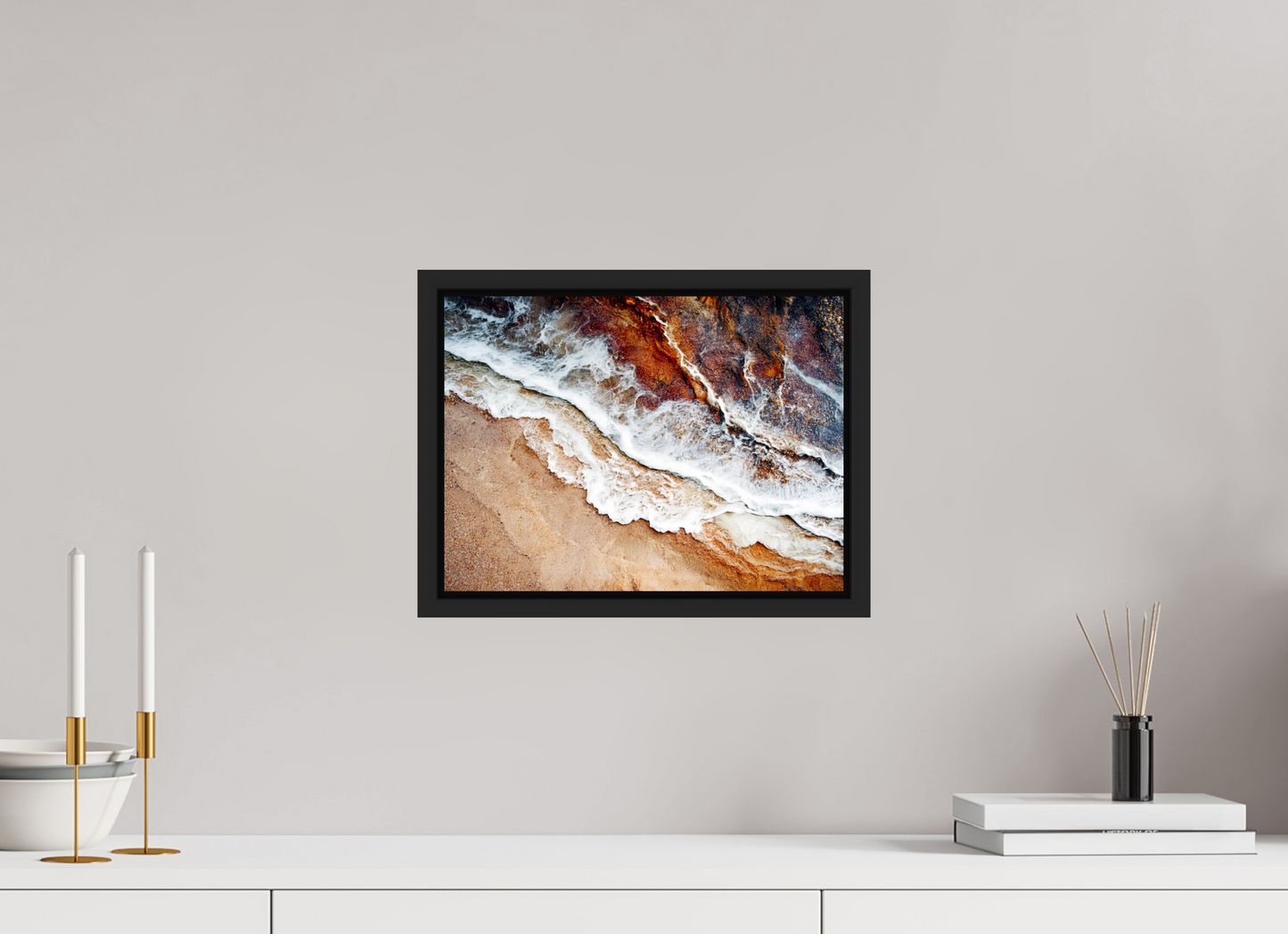 13.5 x 10″, Fine Art Print on Aluminum Dibond with Boarder Desert Water