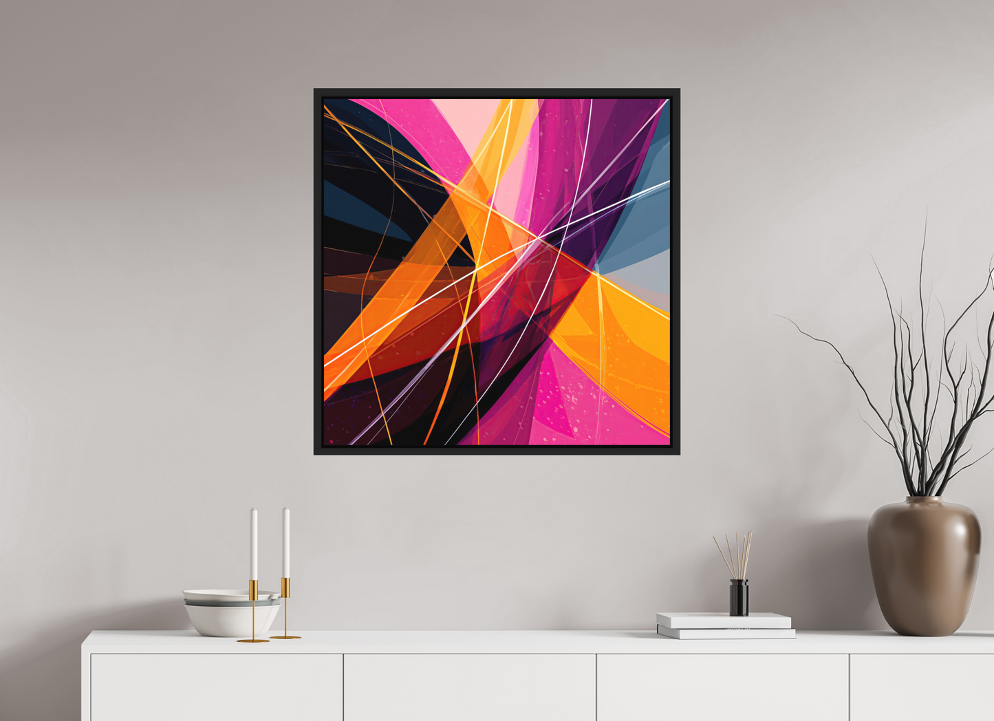 30 x 30″, Photo Print on Aluminum Backing with boarder Abstract Candy