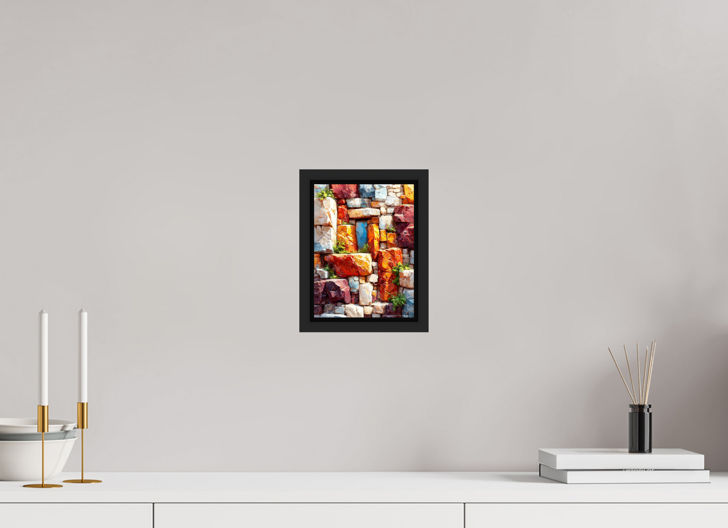 6 x 8″, Fine Art Print on Aluminum Dibond with Boarder Desert Rocks