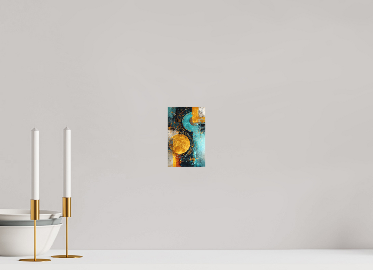4 x 6.4″, Photo Print on Aluminum Backing Abstract Gold Paint 2