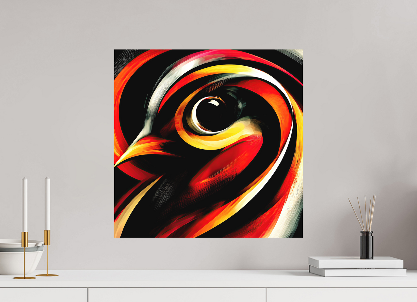 20 x 20″, Photo Print on Aluminum Backing Abstract Bird