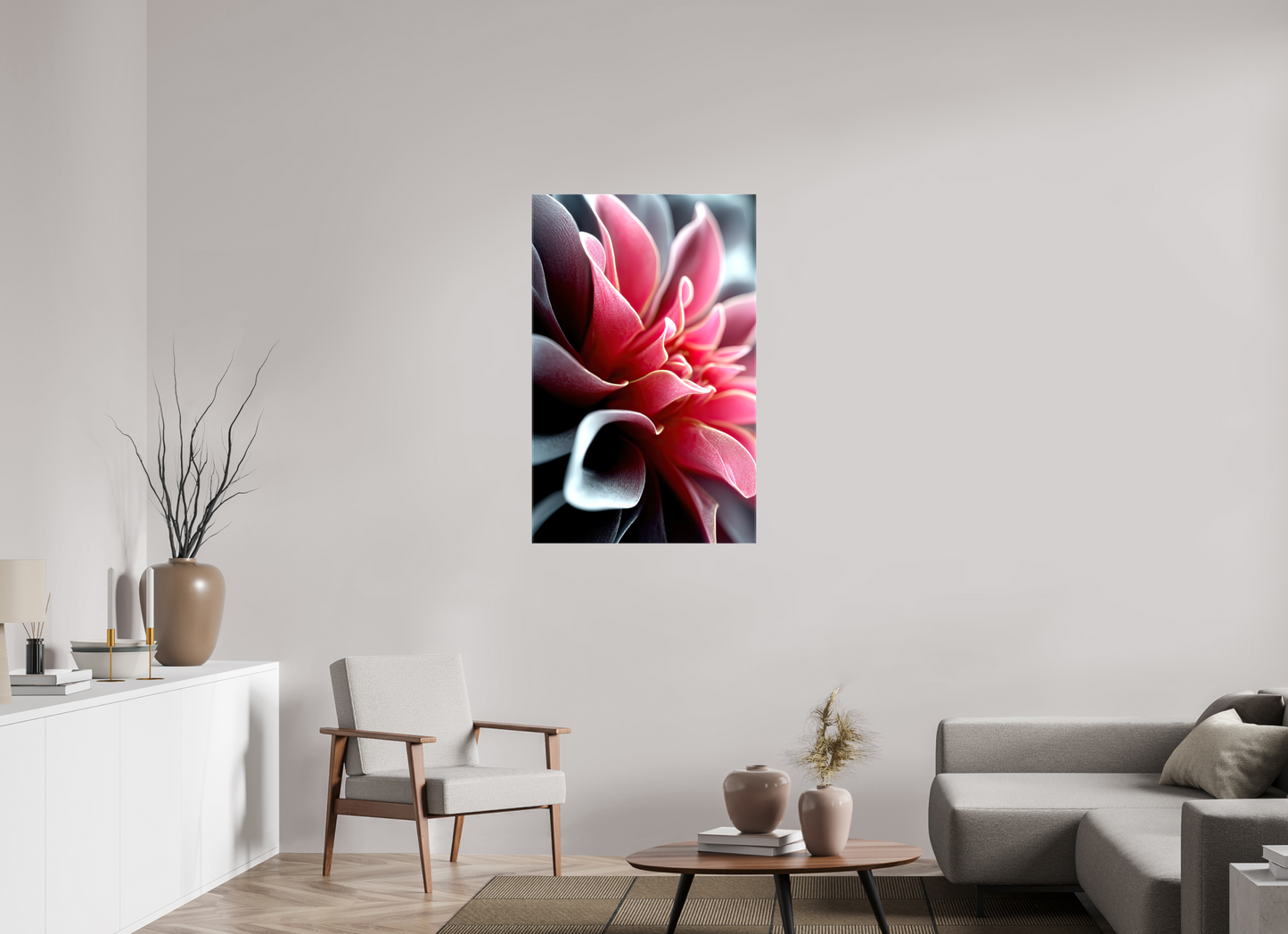 28 x 43.8″, Glossy Canvas Pink Flower