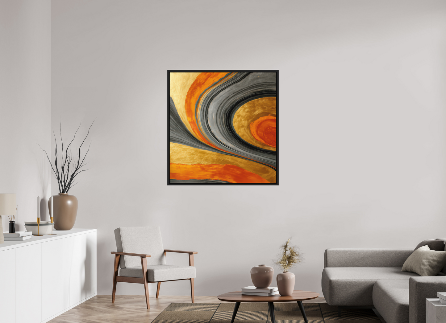 39 x 40.6″, Photo Print on Aluminum Backing with boarder Abstract Gold Geode 2