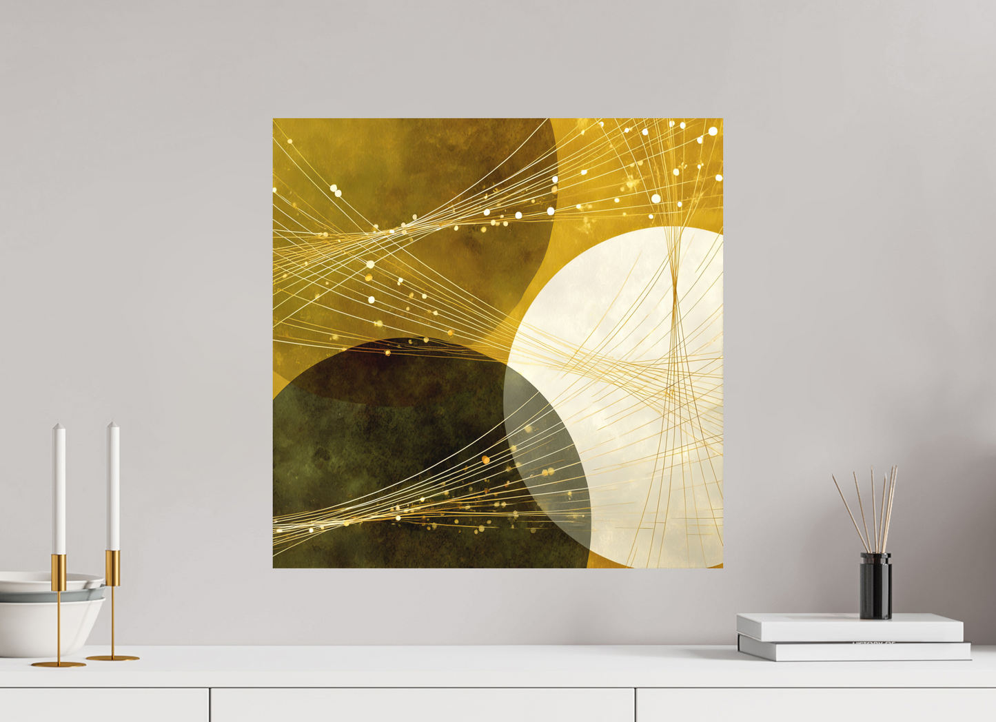 20 x 20″, Photo Print on Aluminum Backing Lime Circles