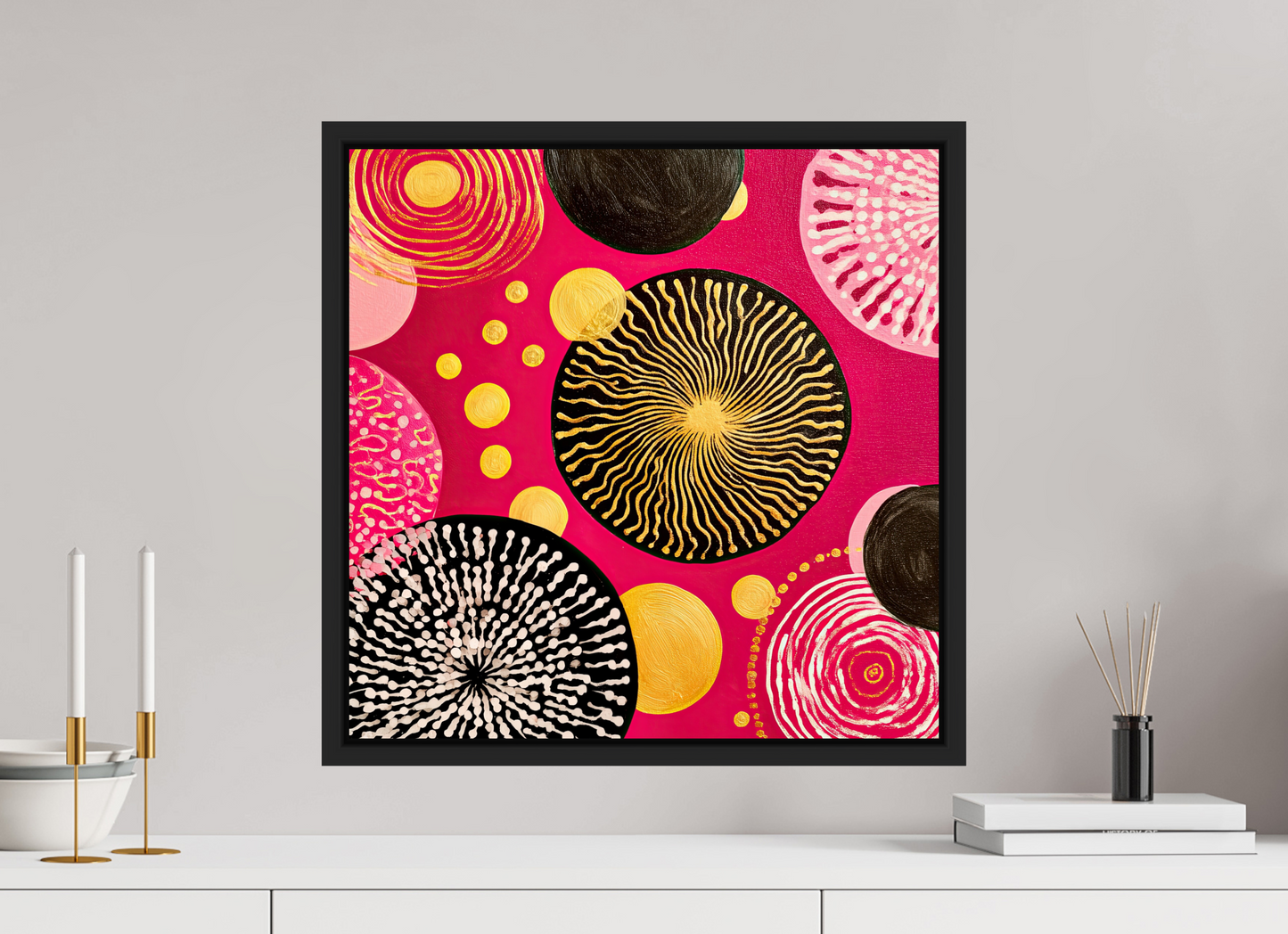 20 x 20″, Fine Art Print on Aluminum Dibond with Boarder Spores