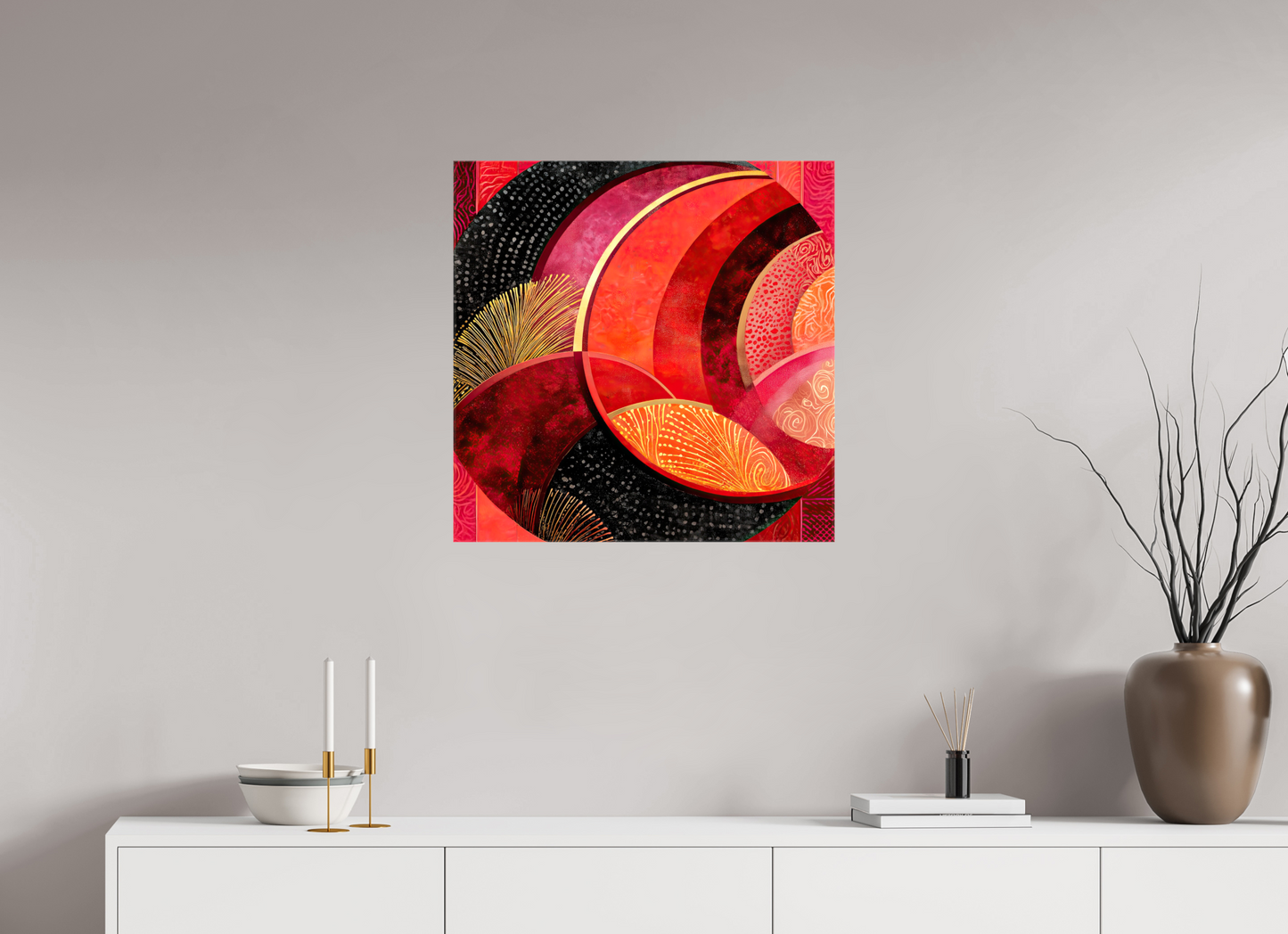 25 x 25″, Glossy Canvas Art Deco Circle