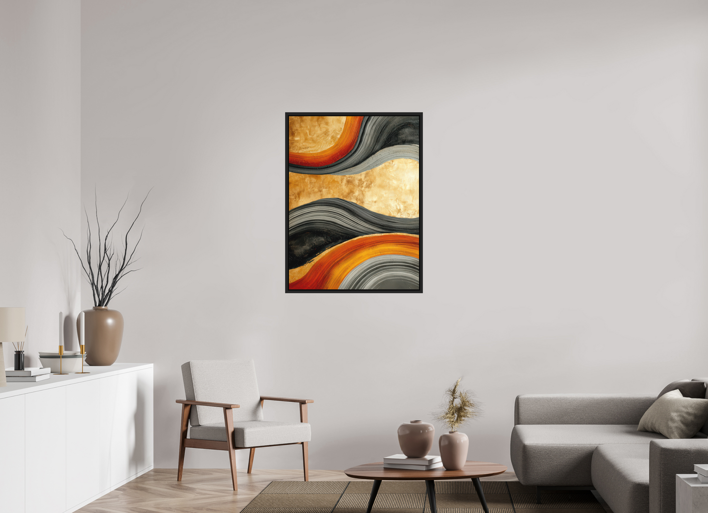 30 x 40″, Photo Print on Aluminum Backing with boarder Abstract Gold Geode 3