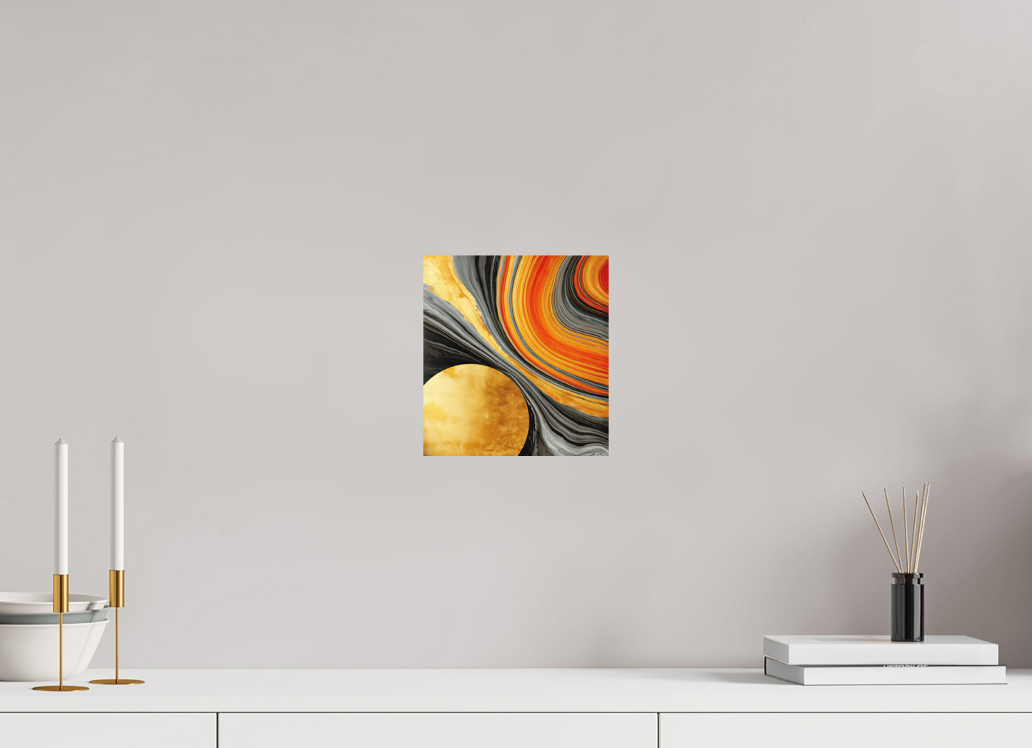 8 x 8.7″, Photo Print on Aluminum Backing Abstract Gold Geode