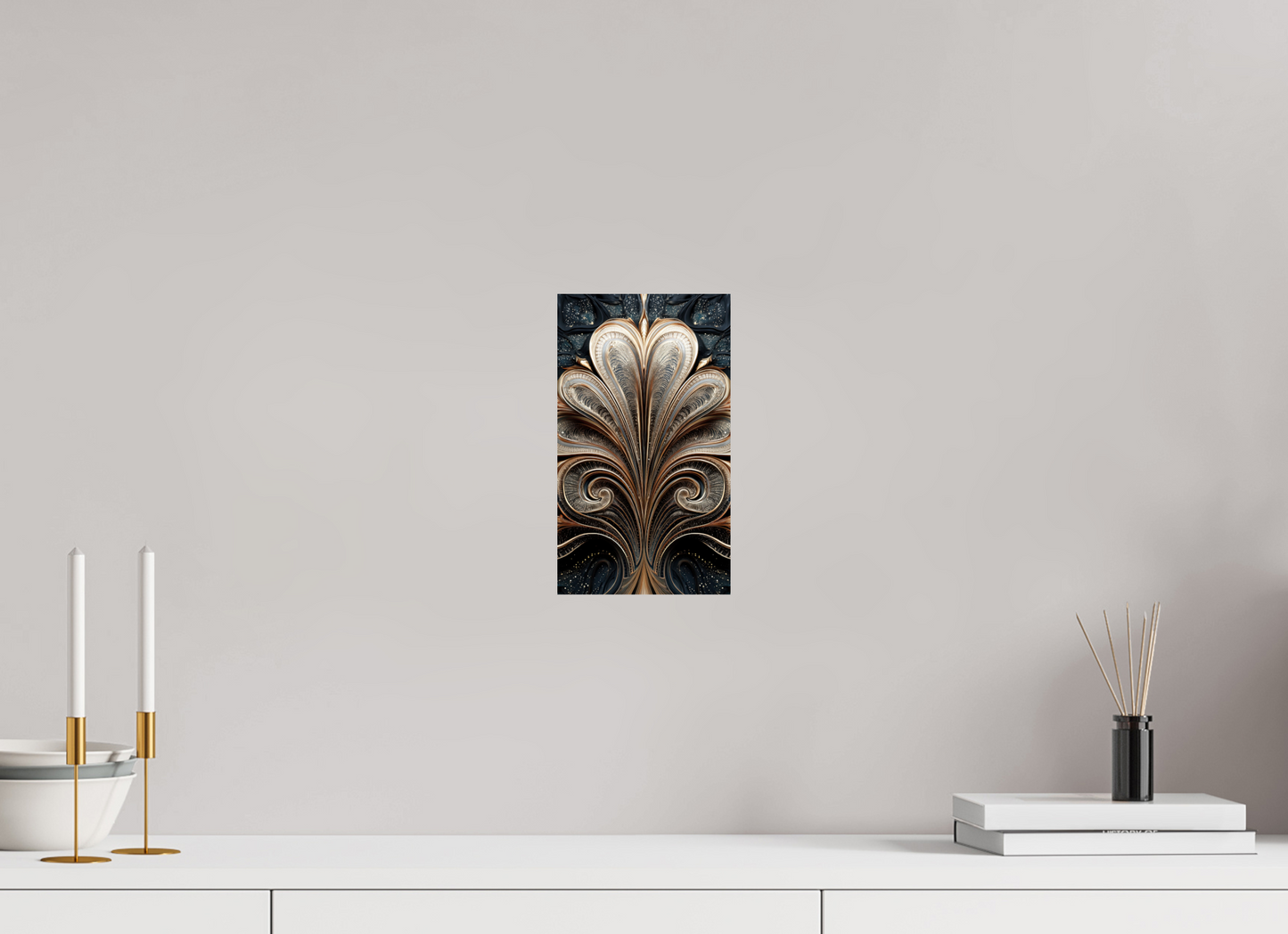 6 x 10.4″, Fine Art Print On Aluminum Dibond Art Deco Abstract Flower 4