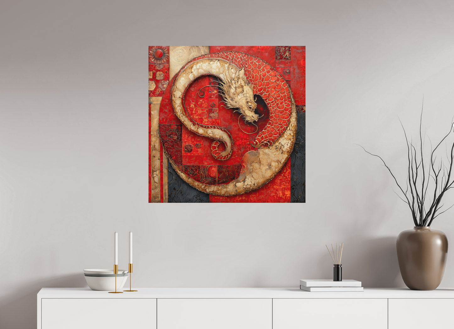 30 x 30″, Photo Print on Aluminum Backing Chinese Dragon