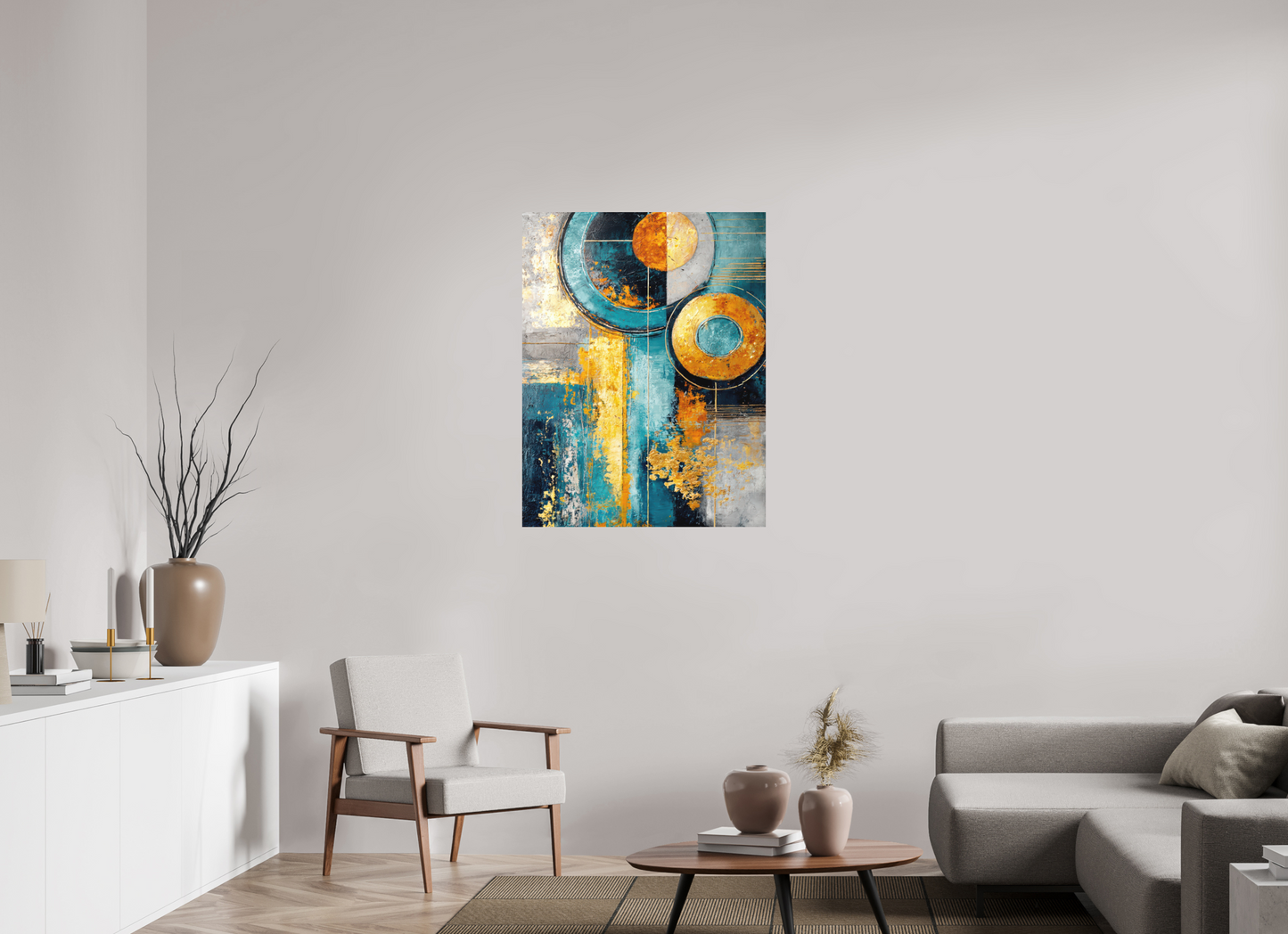 31 x 40.1″, Photo Print on Aluminum Backing Abstract Gold Paint 3