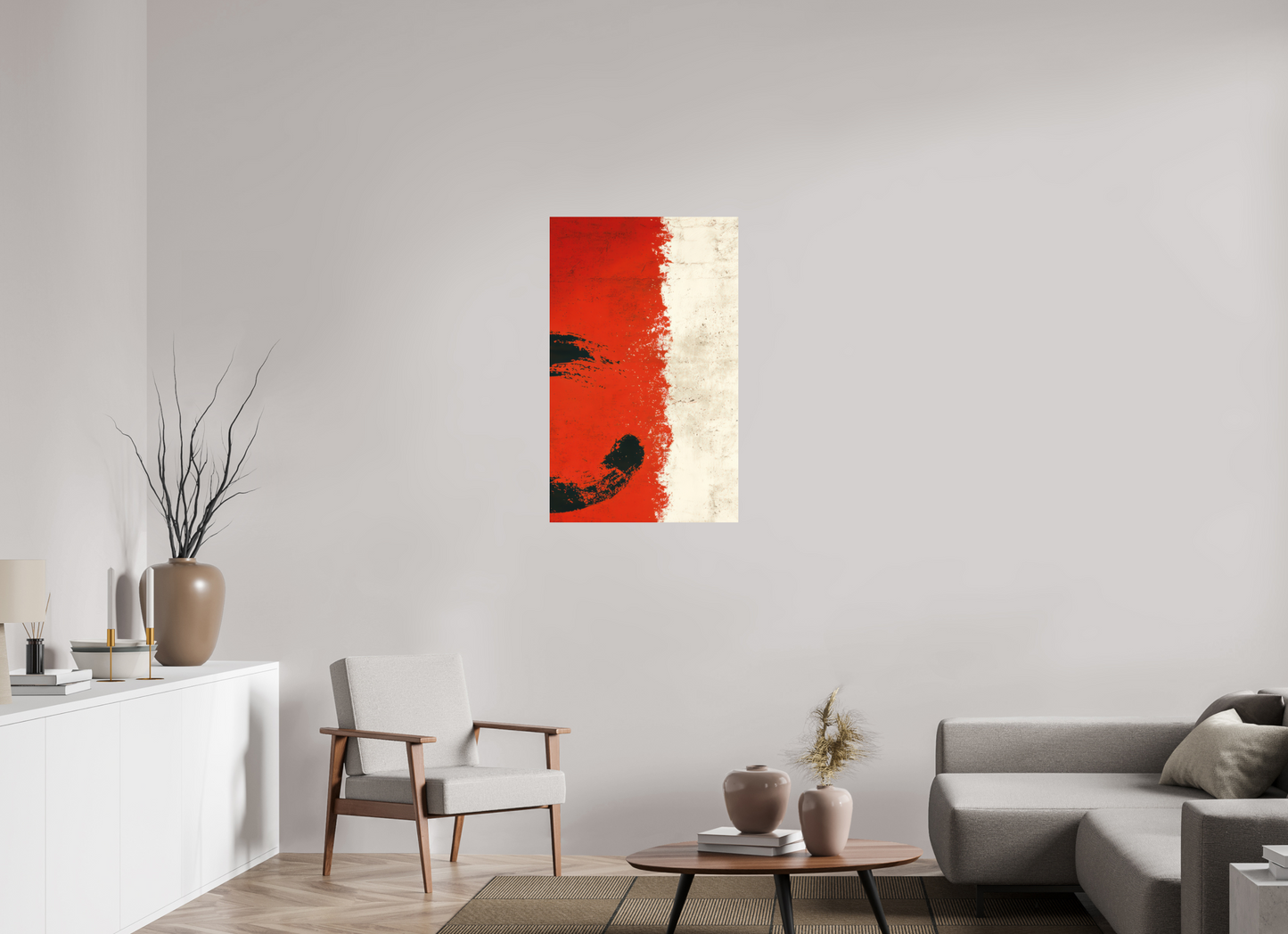 24 x 38.9″, Photo Print on Aluminum Backing Abstract Paint Brush Circle Right
