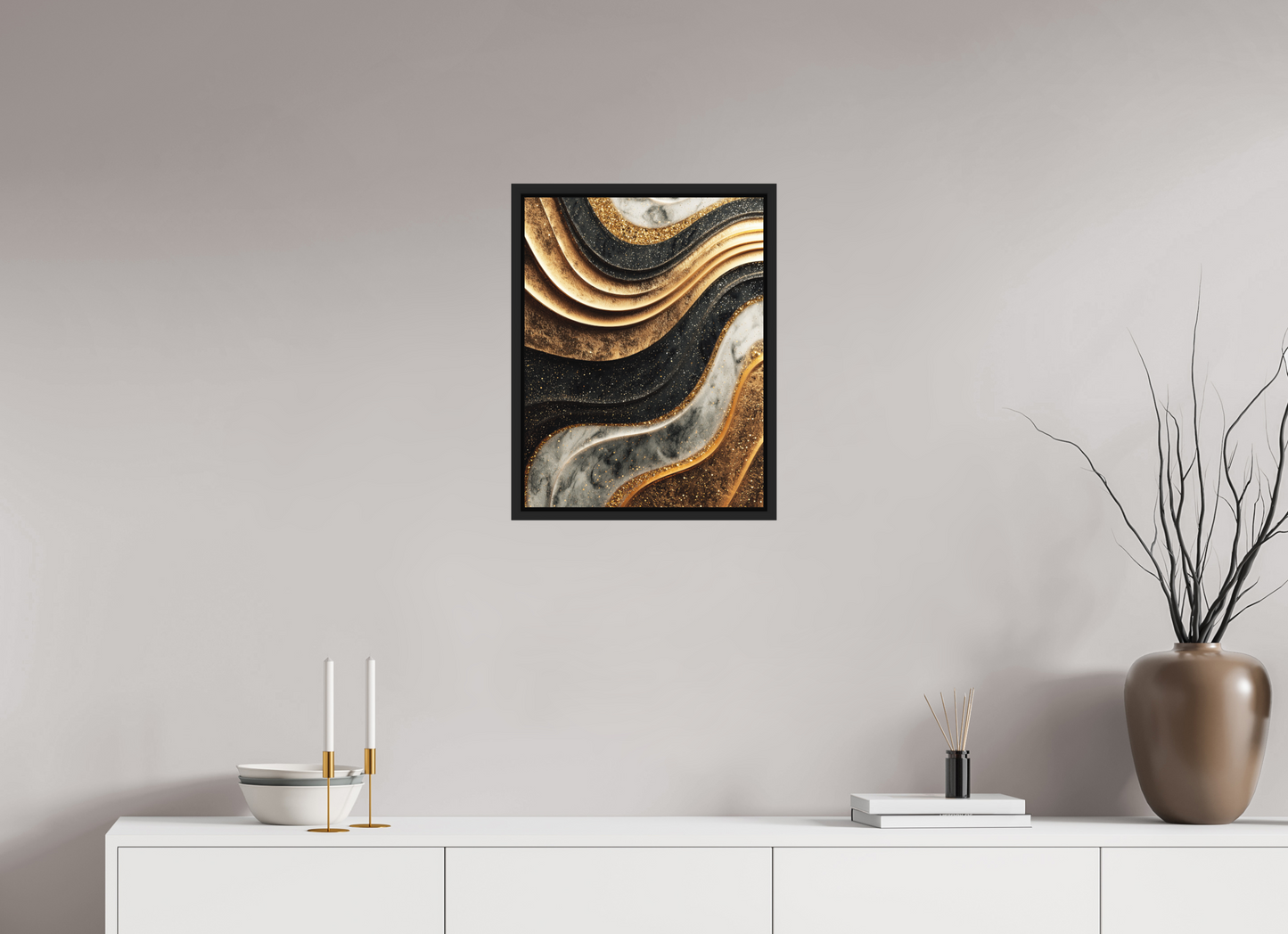 16 x 20.7″, Photo Print on Aluminum Backing with boarder Gold Marble Swirl