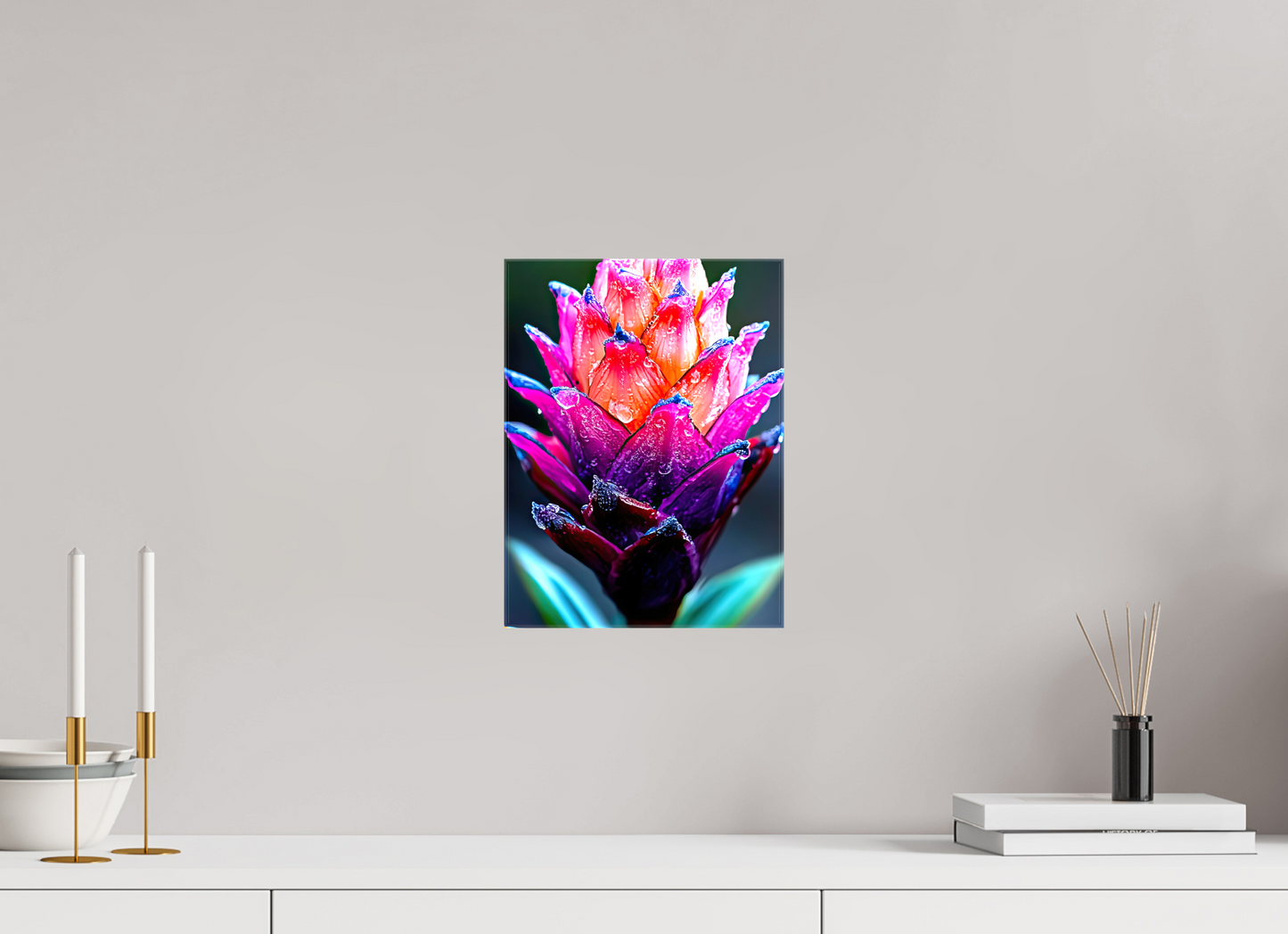 9 x 12″, Glossy Canvas Tropical Pinecone Flower
