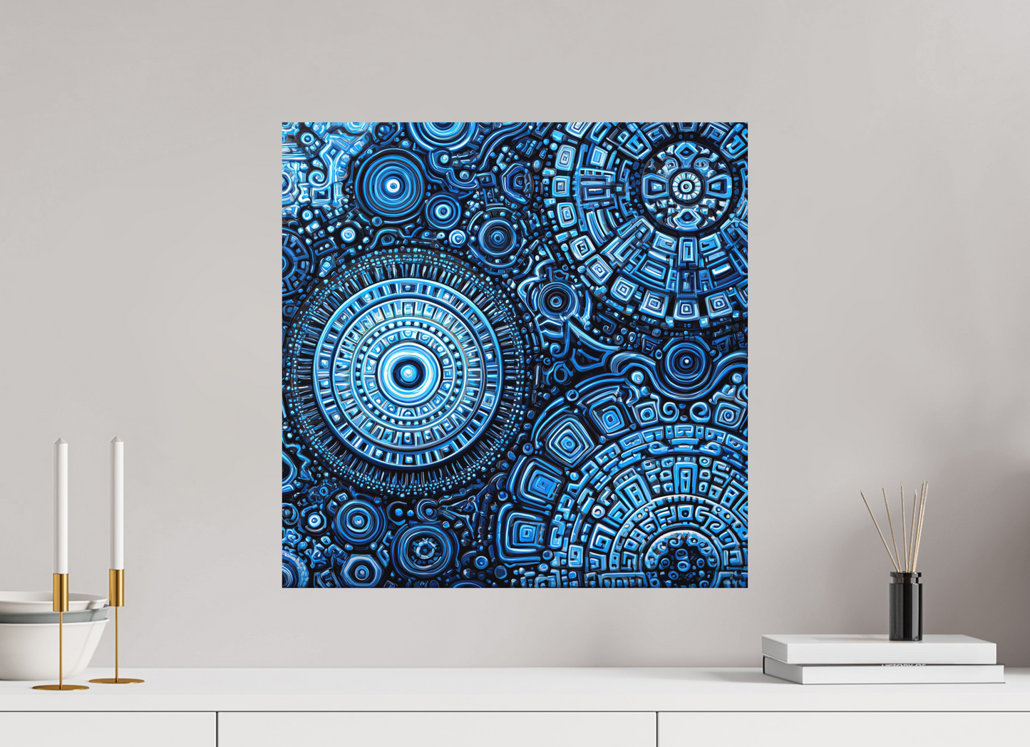 20 x 20″, Photo Print on Aluminum Backing Ancient Blue