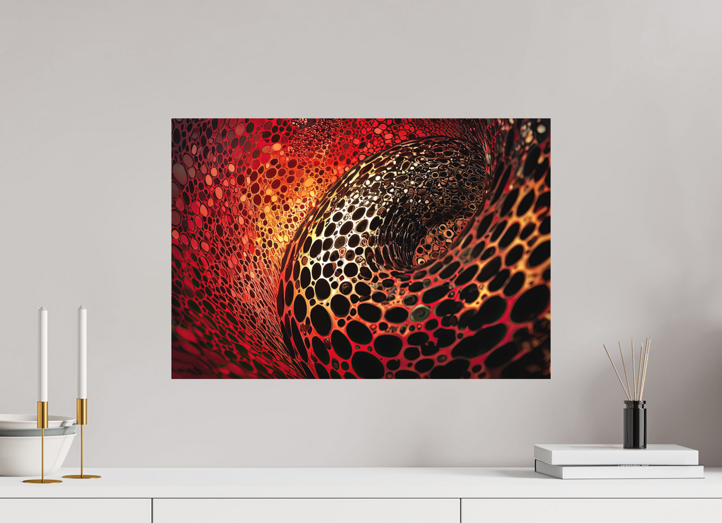 23.2 x 16″, Photo Print on Aluminum Backing Red Leopard