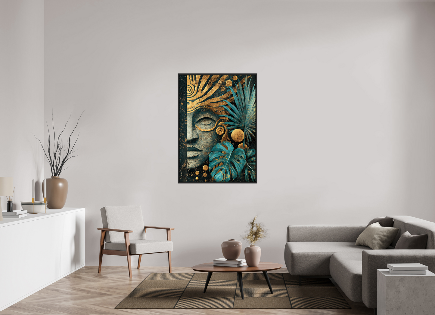 36 x 50.5″, Fine Art Print on Aluminum Dibond with Boarder Ancient Face 2