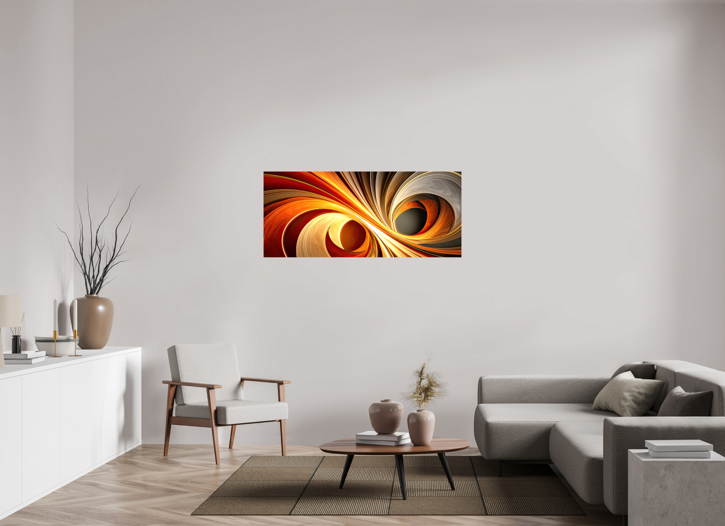 55.8 x 24″, Glossy Canvas Wacky Swirl