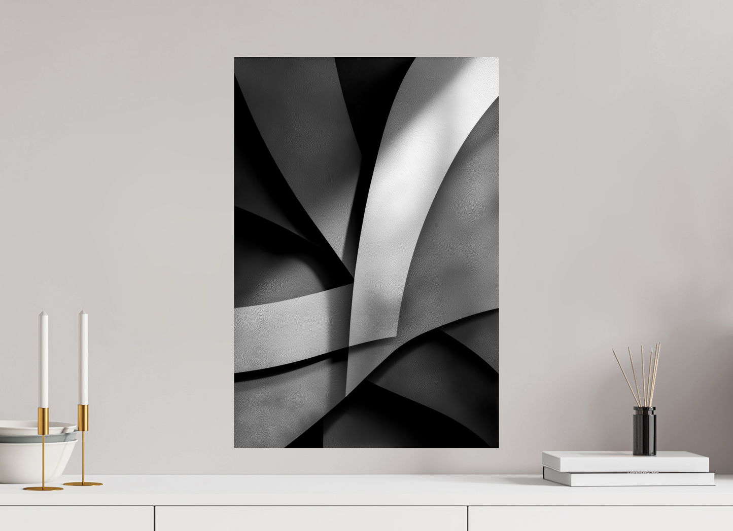 16 x 23.6″, Fine Art Print On Aluminum Dibond Abstract B&W 3