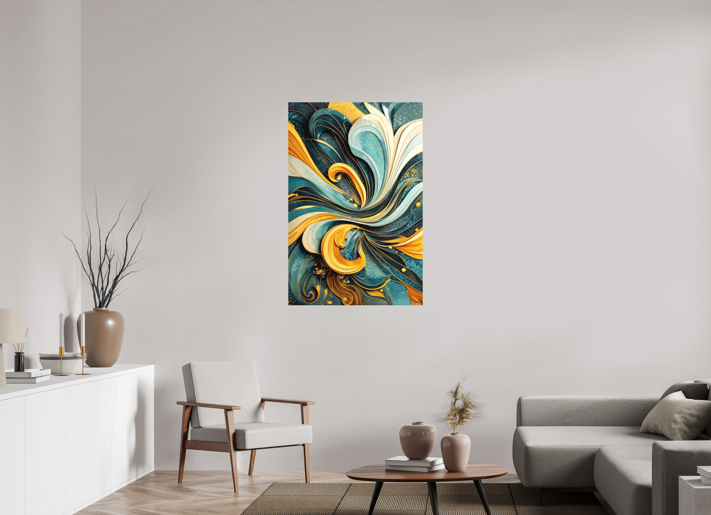 31 x 46.9″, Photo Print on Aluminum Backing Abstract Swirl