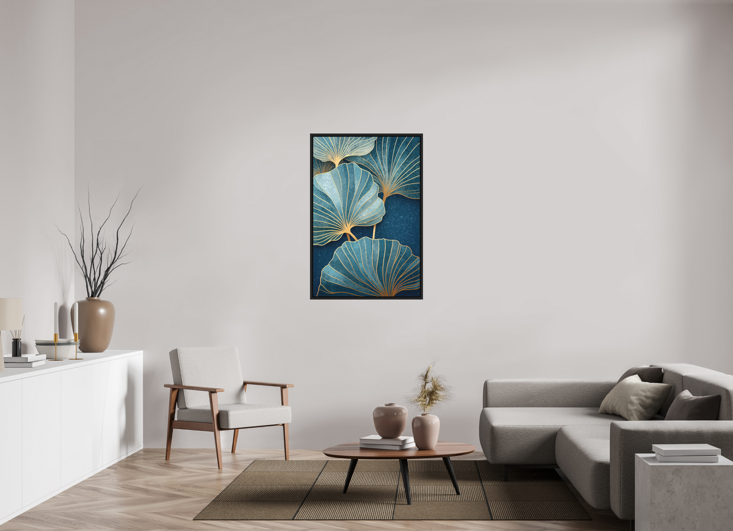 30 x 45″, Photo Print on Aluminum Backing with boarder Art Deco Flowers 2