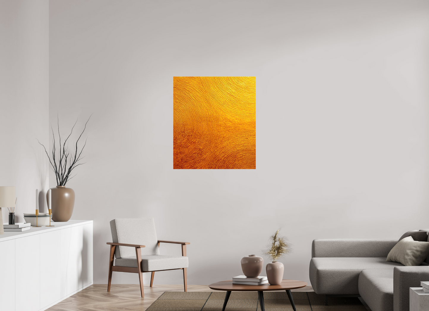 31 x 34.8″, Glossy Canvas Desert Circles