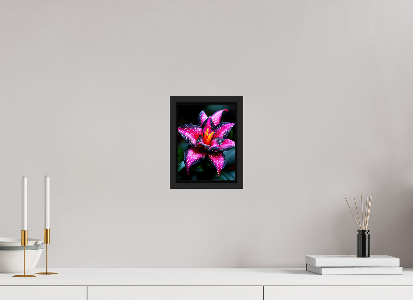 6 x 8″, Fine Art Print on Aluminum Dibond with Boarder Pink Poison Flower