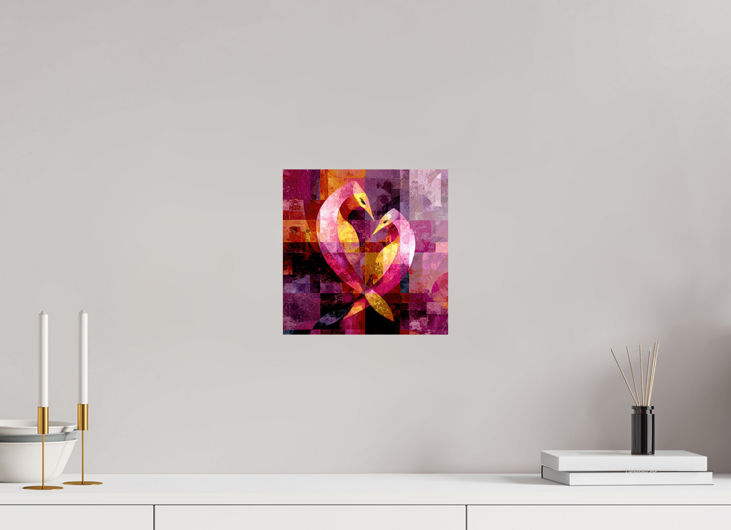 10 x 10″, Fine Art Print On Aluminum Dibond Love Birds