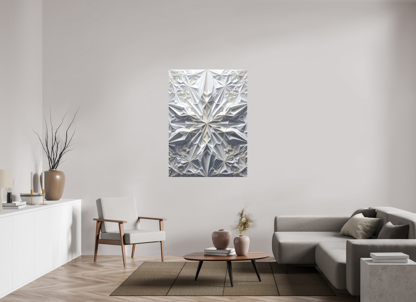 39 x 53.4″, Photo Print on Aluminum Backing Snowflake