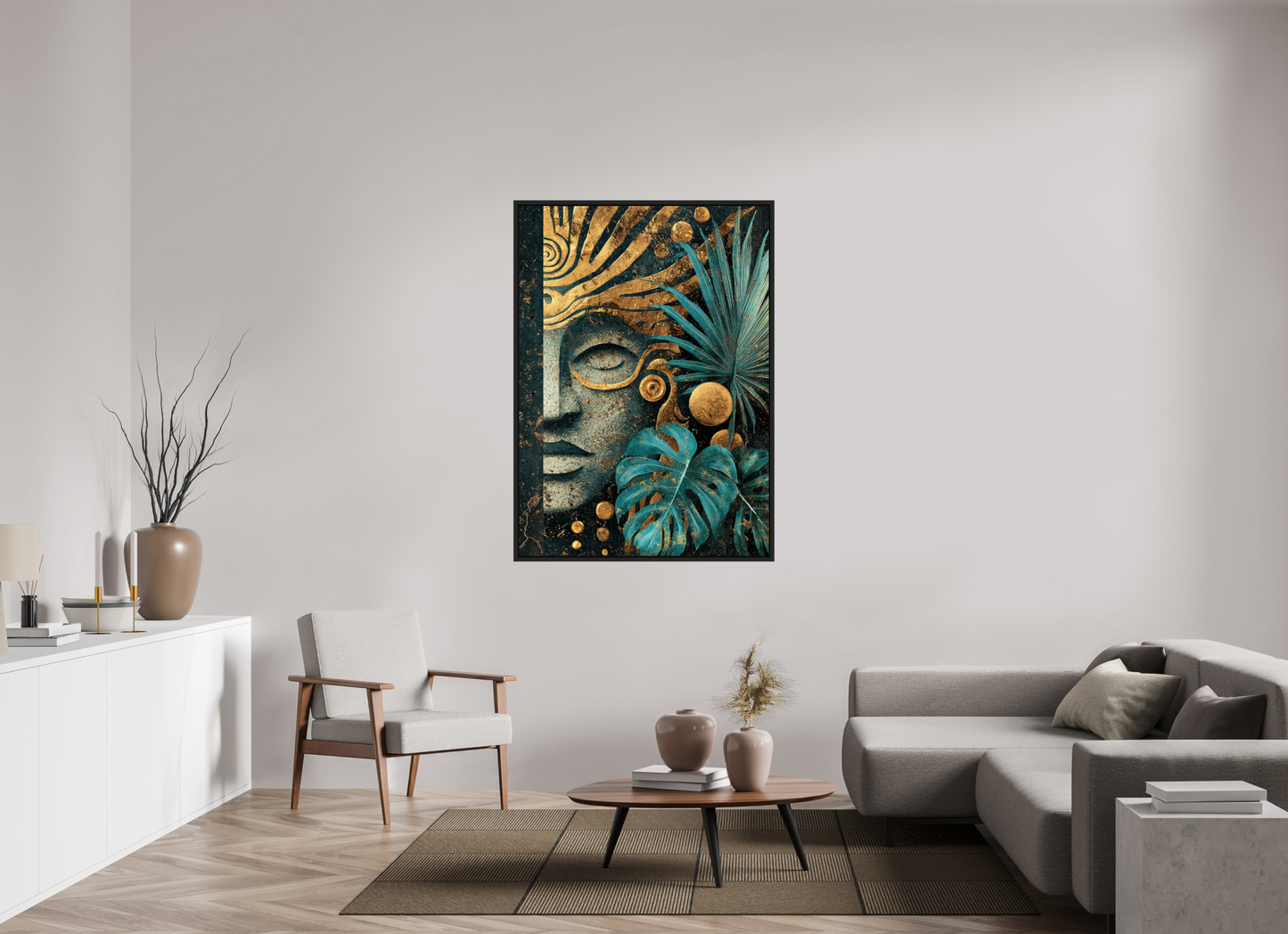 40 x 56.1″, Fine Art Print on Aluminum Dibond with Boarder Ancient Face 2