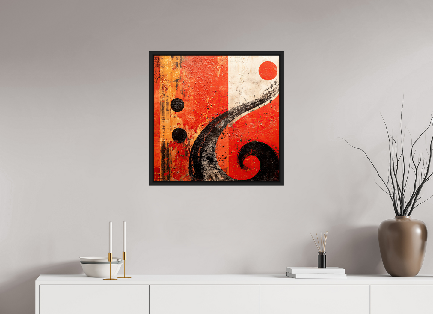 25 x 25″, Fine Art Print on Aluminum Dibond with Boarder Abstract Musical Note