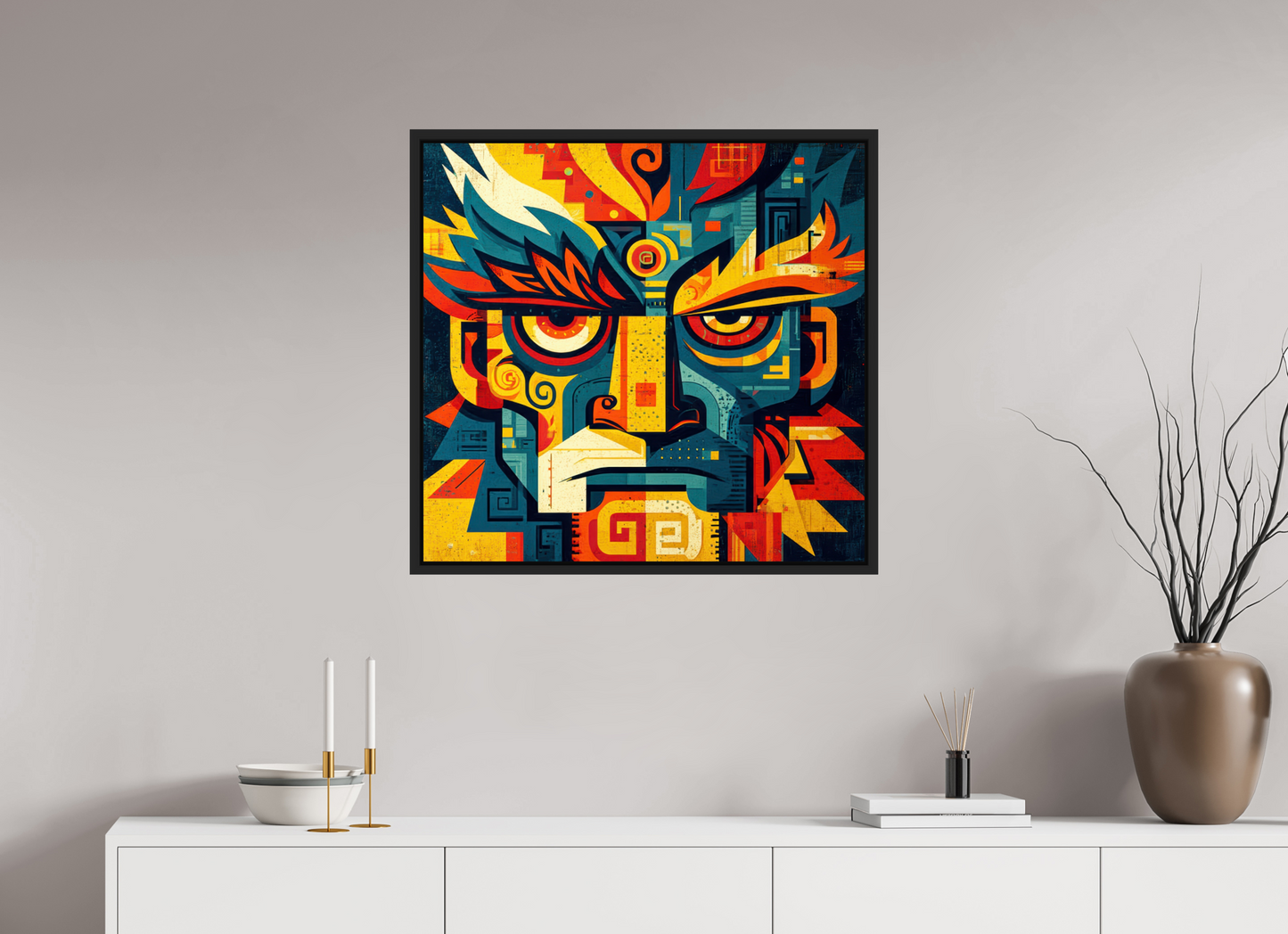 29.5 x 28″, Fine Art Print on Aluminum Dibond with Boarder Urban Tribal 3