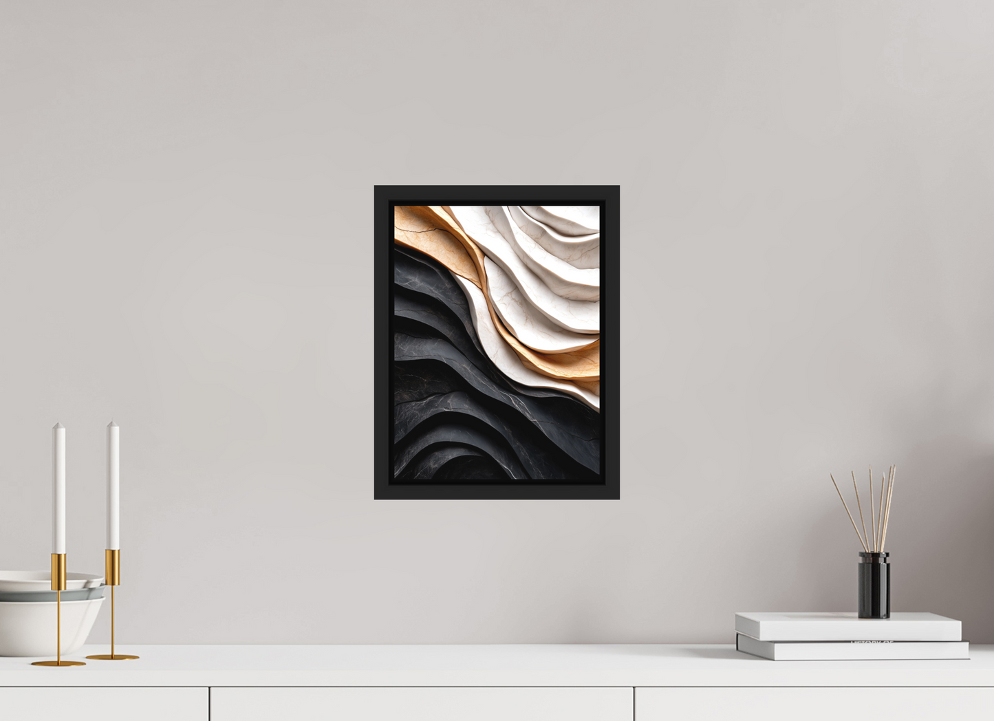 9 x 12″, Photo Print on Aluminum Backing with boarder Marble Wave