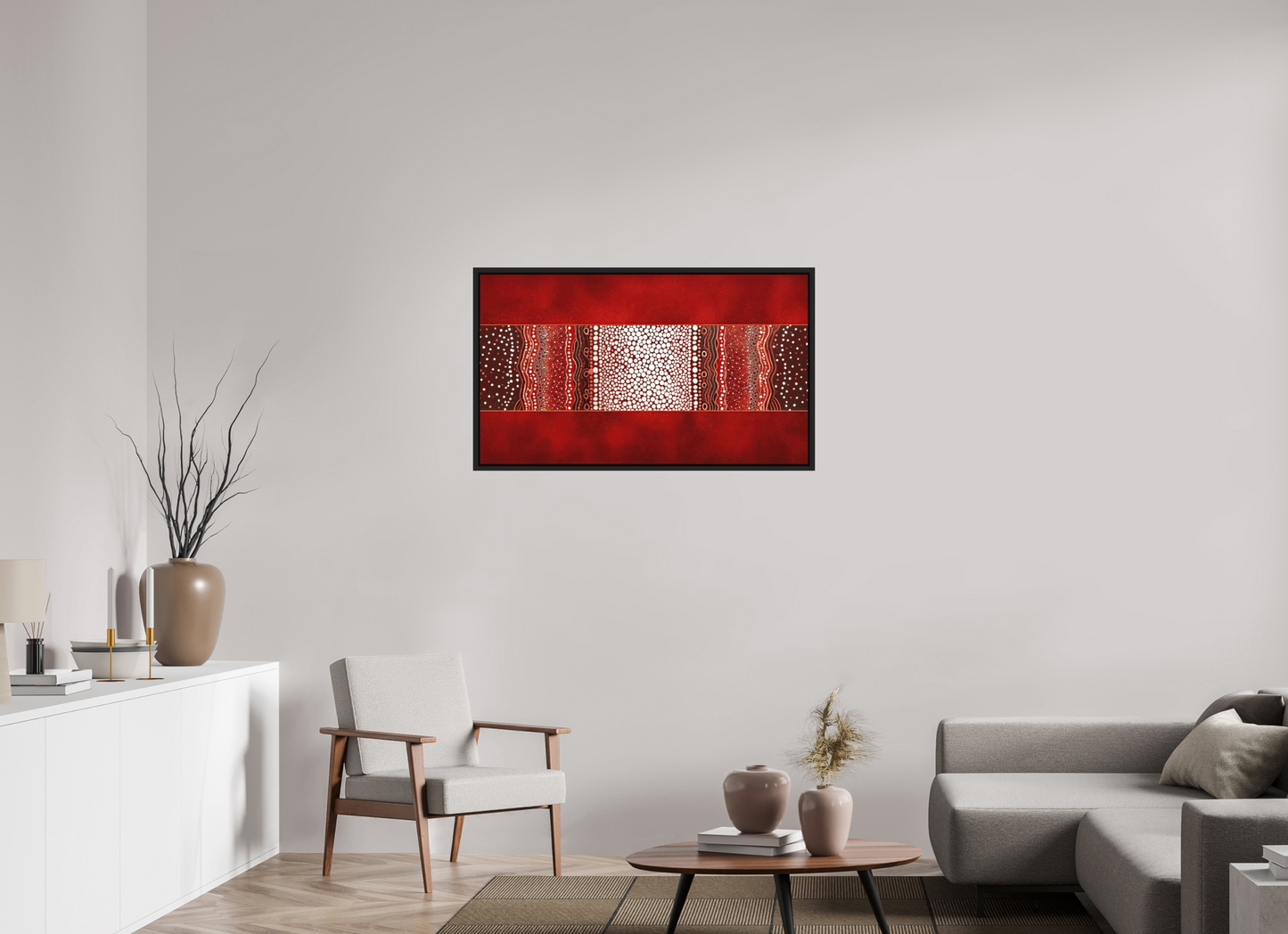 41.6 x 24″, Photo Print on Aluminum Backing with boarder Red Layers 1