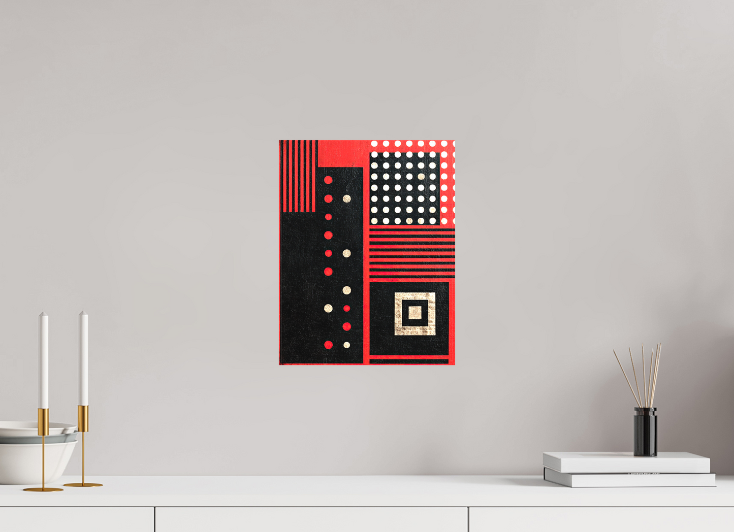 10 x 12.9″, Textile on Canvas Abstract Barcode 2
