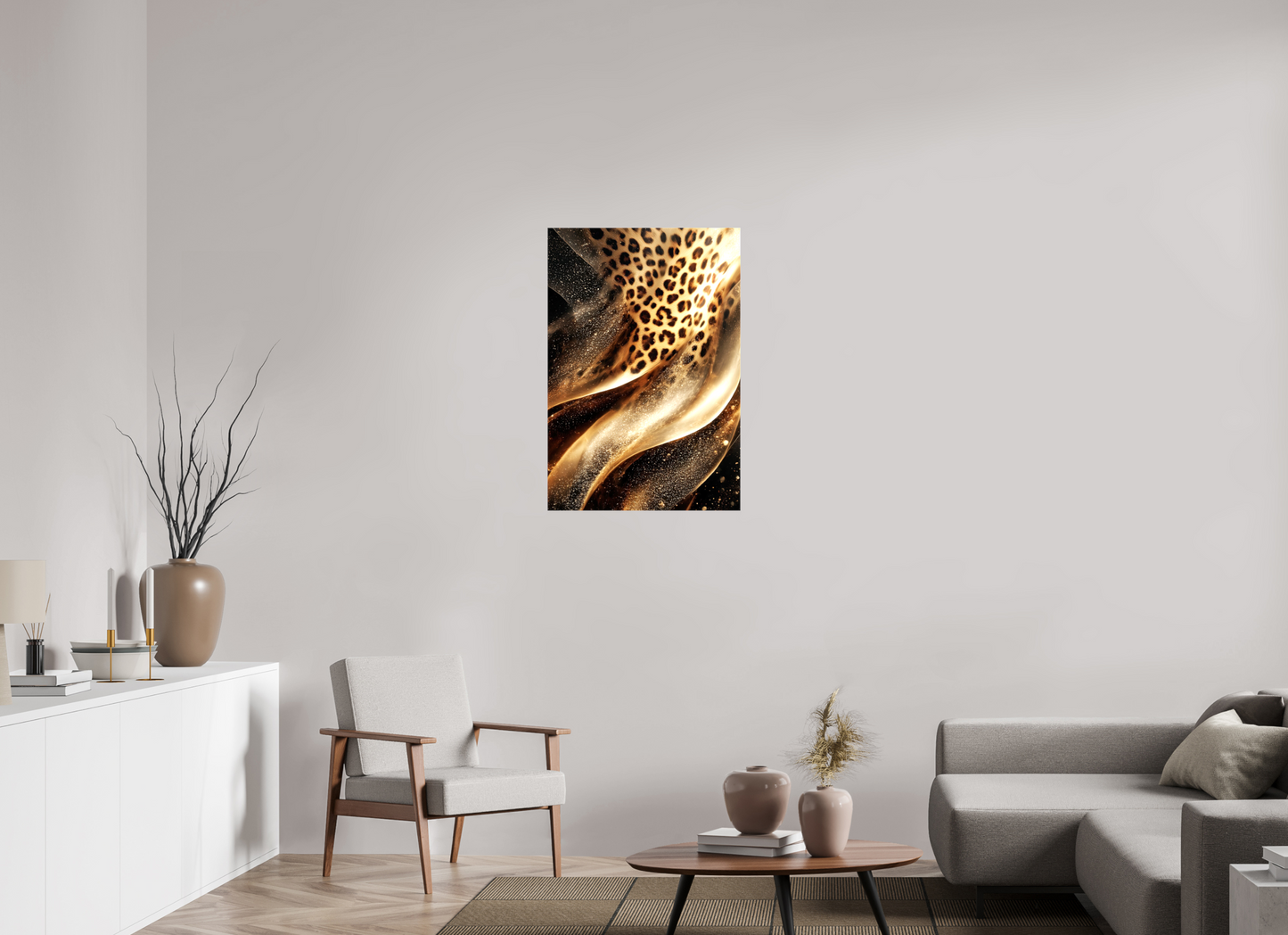 24 x 35.4″, Glossy Canvas Leopard Swirl