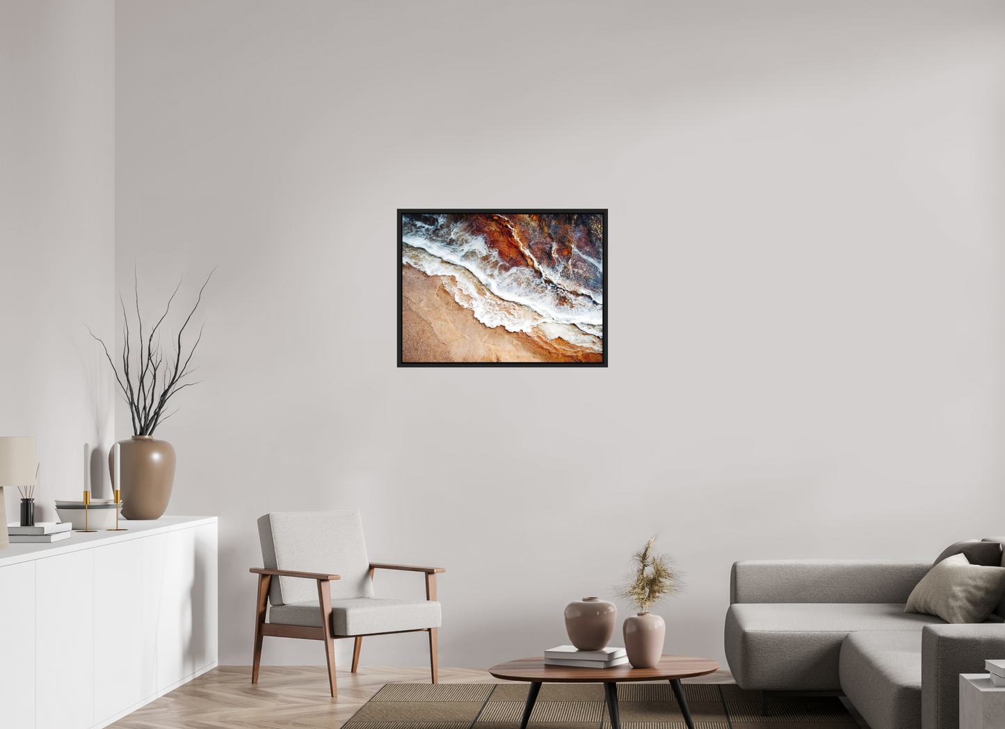 32.5 x 24″, Photo Print on Aluminum Backing with boarder Desert Water