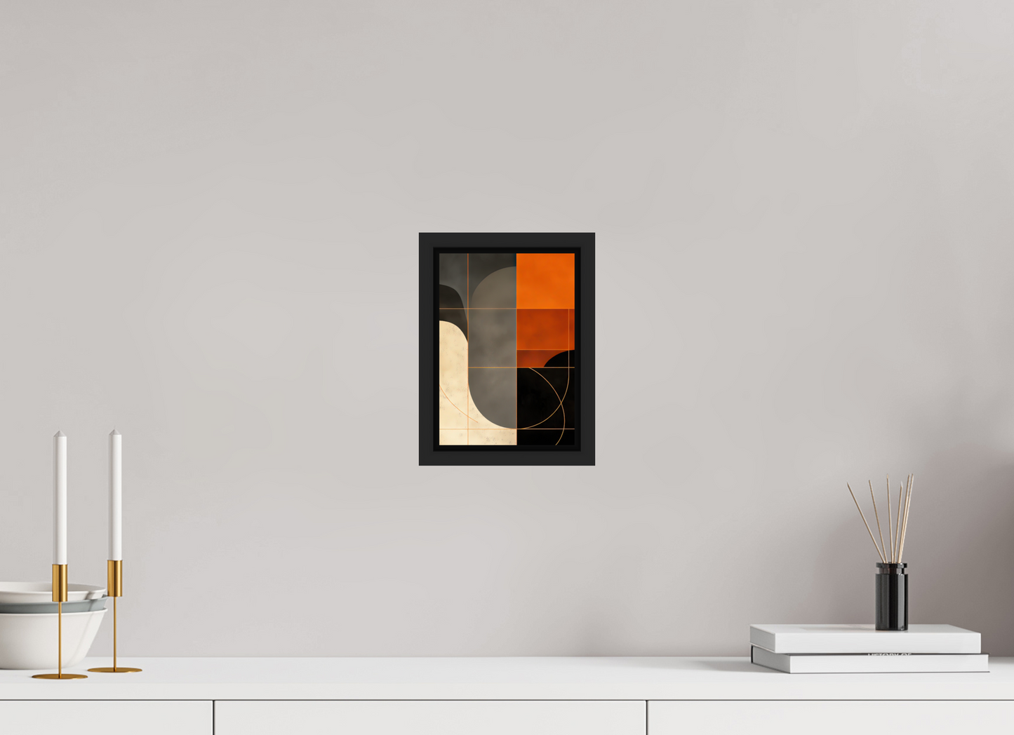 ISO A5 (14,8 x 21 cm), Fine Art Print on Aluminum Dibond with Boarder Abstract Squares