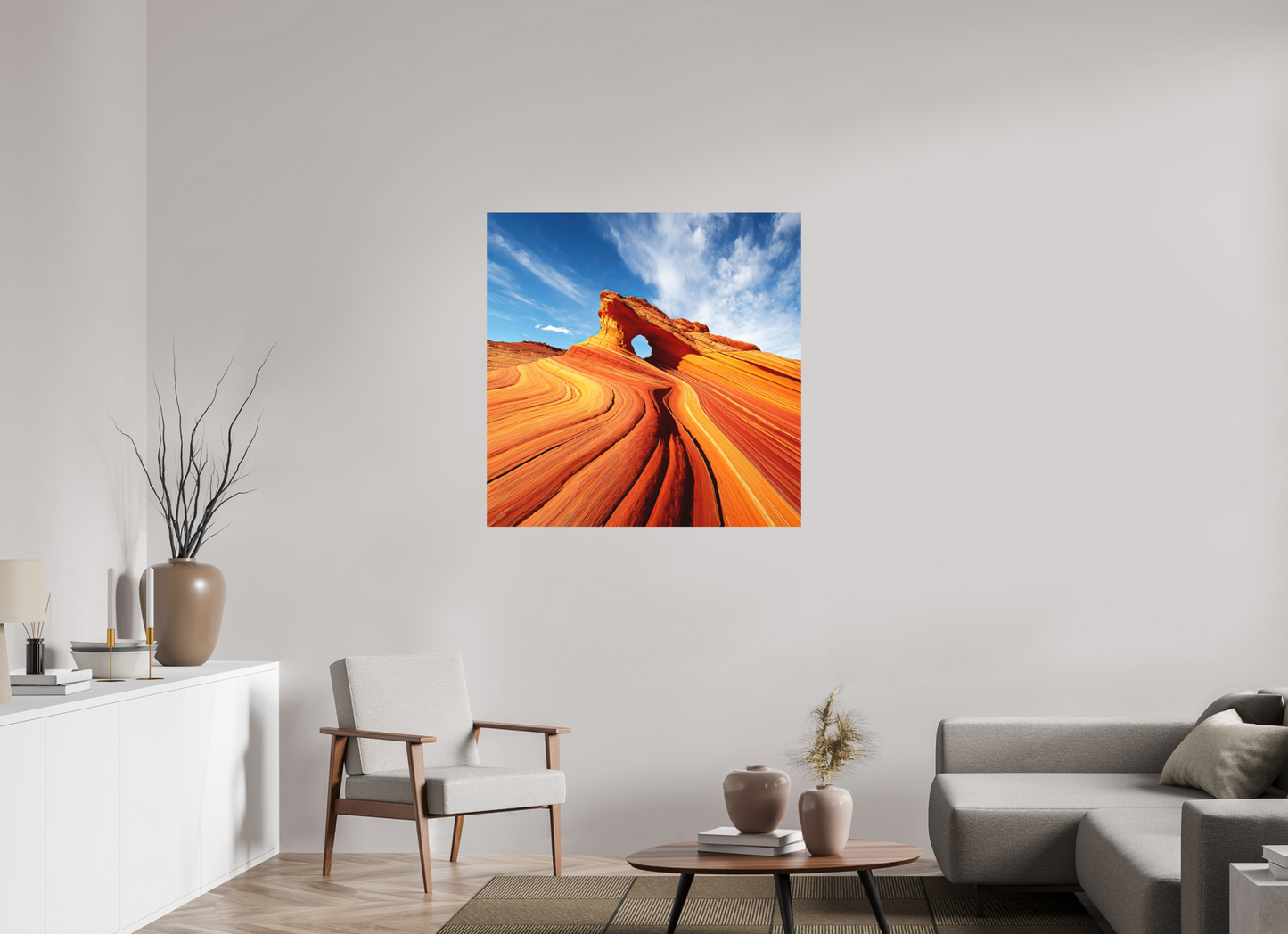 40 x 40″, Photo Print on Aluminum Backing Desert Rock Formation