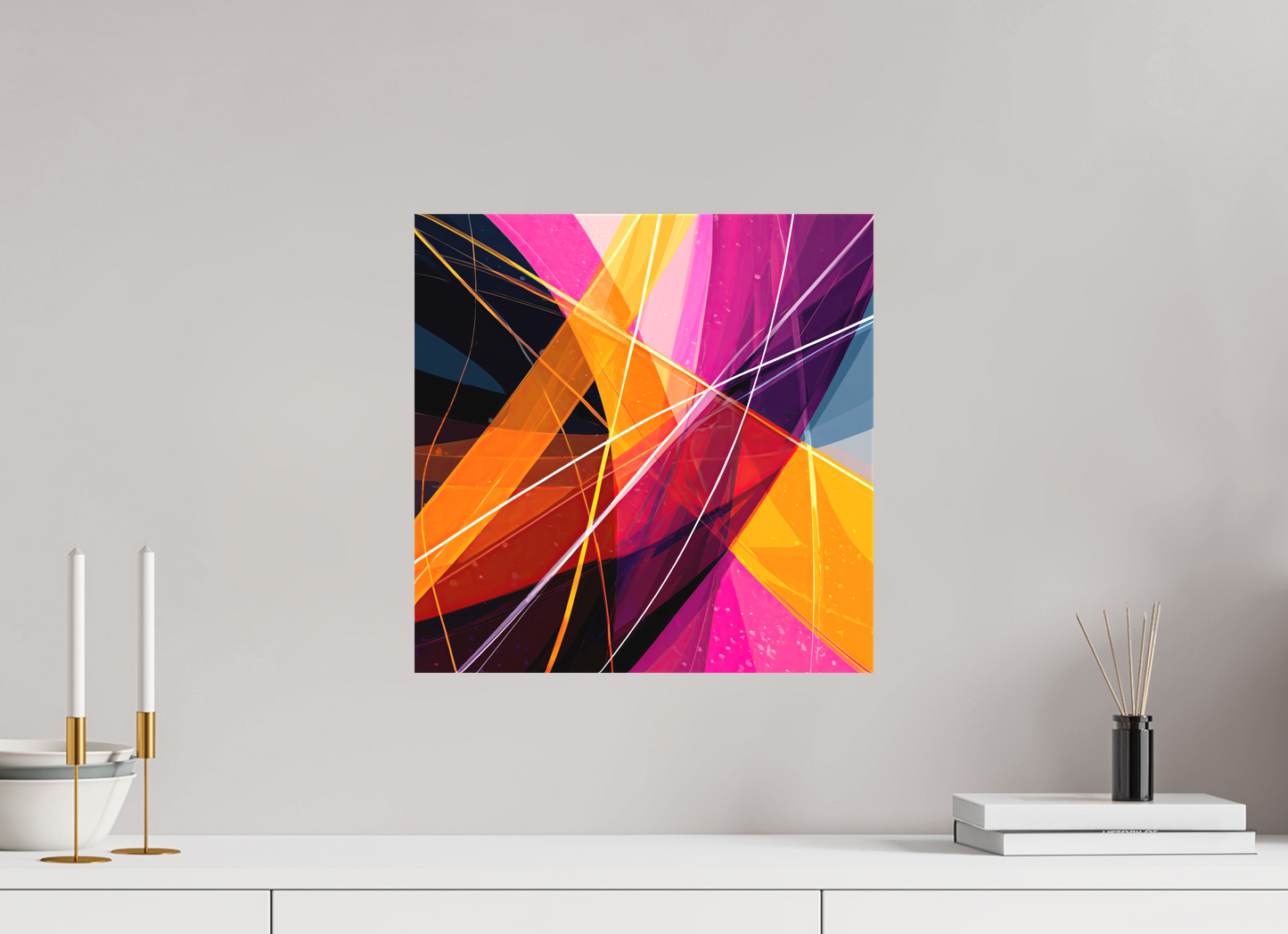 15 x 15″, Textile on Canvas Abstract Candy